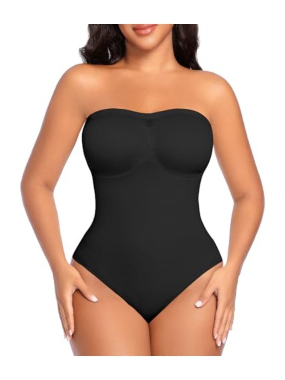 Strapless Tummy Control Shapewear Bodysuit Thong